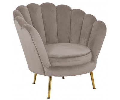 Fauteuil en velours khaki/ gold Perla