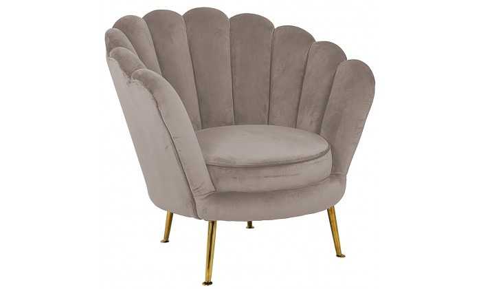 Fauteuil en velours khaki/ gold Perla