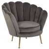 Fauteuil en velours stone/ gold Perla