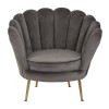 Fauteuil en velours stone/ gold Perla