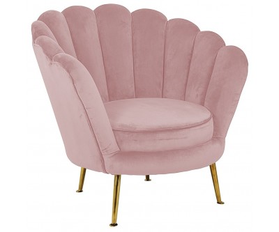 Fauteuil en velours stone/ gold Perla