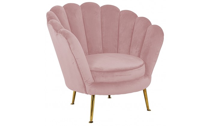 Fauteuil en velours stone/ gold Perla