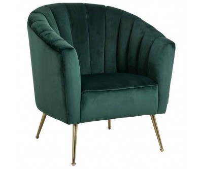 Fauteuil en velours vert  / gold Shelly