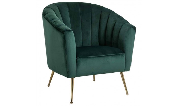 Fauteuil en velours vert  / gold Shelly