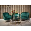 Fauteuil en velours vert  / gold Shelly