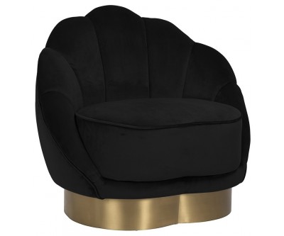 Fauteuil en velours noir/ gold velvet Olivia