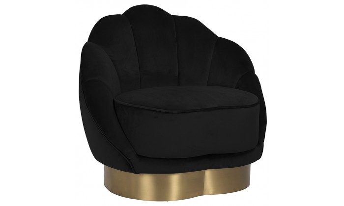 Fauteuil en velours noir/ gold velvet Olivia