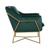 Fauteuil en velours vert  / gold Aurelia