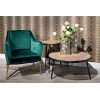 Fauteuil en velours vert  / gold Aurelia