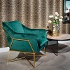 Fauteuil en velours vert  / gold Aurelia