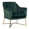 Fauteuil en velours vert  / gold Aurelia