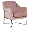 Fauteuil en velours rose / silver Aurelia