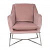 Fauteuil en velours rose / silver Aurelia