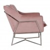 Fauteuil en velours rose / silver Aurelia