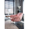 Fauteuil en velours rose / silver Aurelia