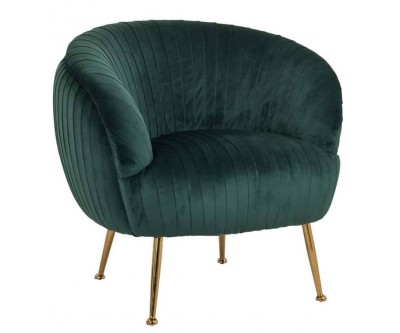 Fauteuil en velours vert  / gold Aurelia