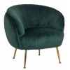 Fauteuil en velours vert  / gold Aurelia