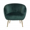 Fauteuil en velours vert  / gold Aurelia