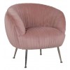 Fauteuil en velours rose / silver Aurelia