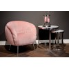 Fauteuil en velours rose / silver Aurelia