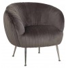 Fauteuil en velours stone / silver Aurelia