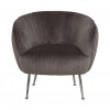 Fauteuil en velours stone / silver Aurelia
