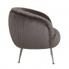 Fauteuil en velours stone / silver Aurelia