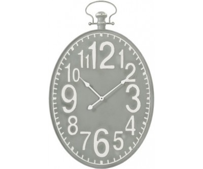 Horloge Ovale Metal Gris