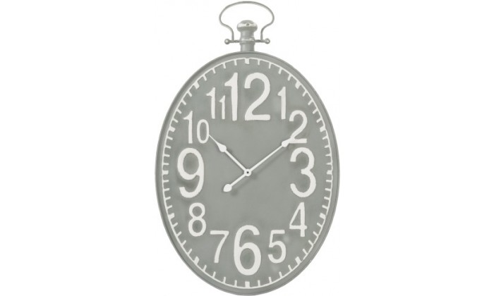 Horloge Ovale Metal Gris