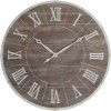 Horloge Ronde Chiffres Romains Metal/Mdf Marron/Blanc Large