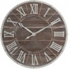 Horloge Ronde Chiffres Romains Metal/Mdf Marron/Blanc Medium