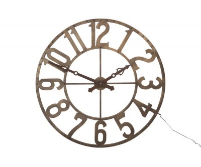 Horloge Chiffres Romains Rond Fer Forge Marron Small