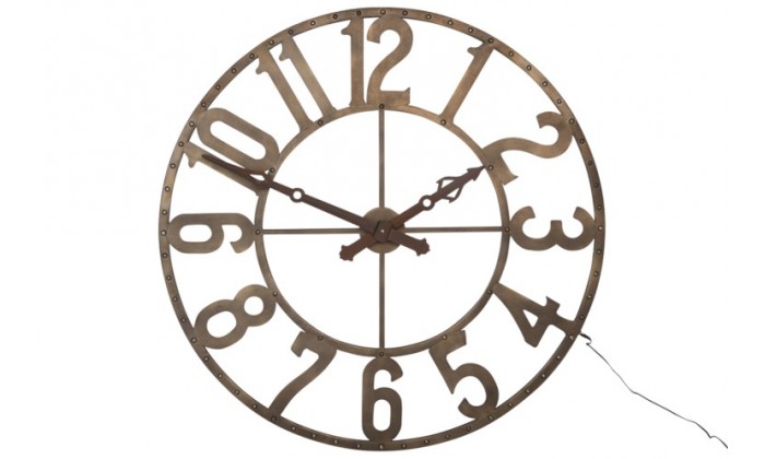 Horloge Chiffres Romains Rond Fer Forge Marron Small