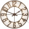 Horloge Chiffres Romains Rond Fer Forge Marron Small