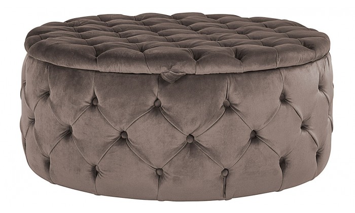 Pouf Ø100cm Velours stone Lulu