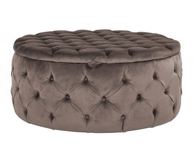 Pouf Ø100cm Velours stone Lulu