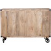 Commode + Roues 6 Tiroirs Bois Naturel