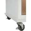 Armoire Sur Roues 6 Portes Metal/Bois Blanc/Naturel