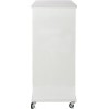 Armoire Sur Roues 6 Portes Metal/Bois Blanc/Naturel