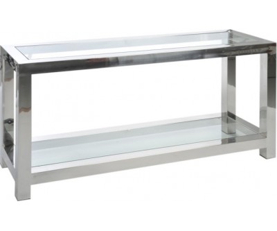 Console Acier Inoxydable/Verre Argent 140X40X70Cm