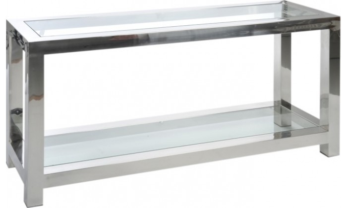 Console Acier Inoxydable/Verre Argent 140X40X70Cm