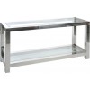 Console Acier Inoxydable/Verre Argent 140X40X70Cm