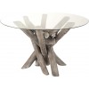 Table Ronde Branche Bois/Verre Grey Wash