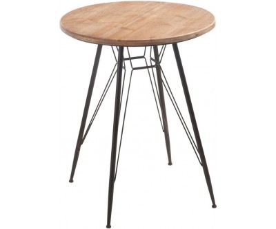 Table Bistro Metal/Bois Naturel/Noire