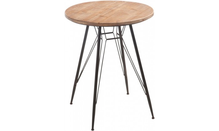 Table Bistro Metal/Bois Naturel/Noire