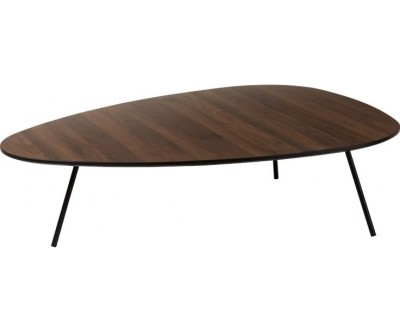 Table De Salon Arrondie Triangulaire Bois Tea Tree Marron