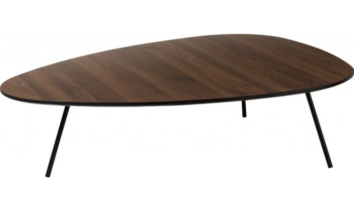 Table De Salon Arrondie Triangulaire Bois Tea Tree Marron