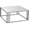 Table De Salon Rectangulaire Metal/Verre Argent