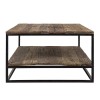 Table d'angle design en acier vieux bois d'orme naturel RENATO