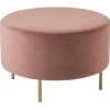 Pouf Pied Rond Velours Rose Large